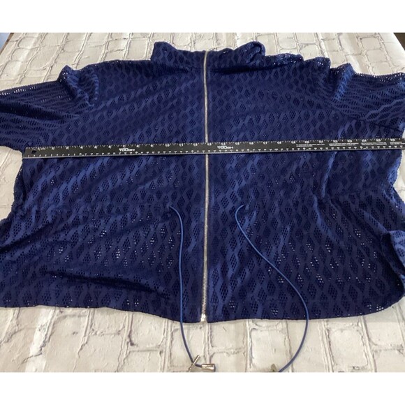 Southern Lady Jacket Women's Size 3X Navy Full Zipper Lace Drawstring Waist - Picture 8 of 9